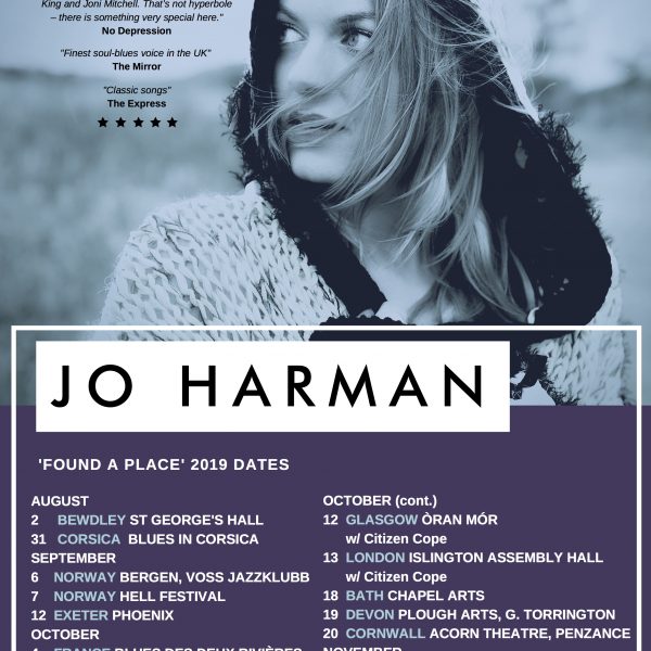 Jo Harman Autumn Tour 2019 Announcement